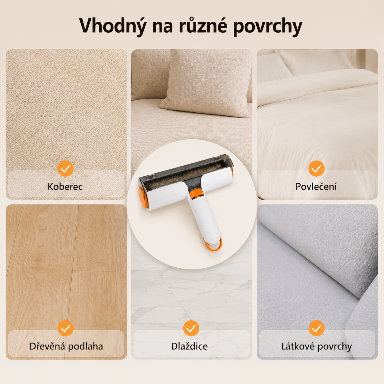 Multifunkční přenosný a omyvatelný váleček na odstraňování chlupů – účinný domácí pomocník pro psy a kočky